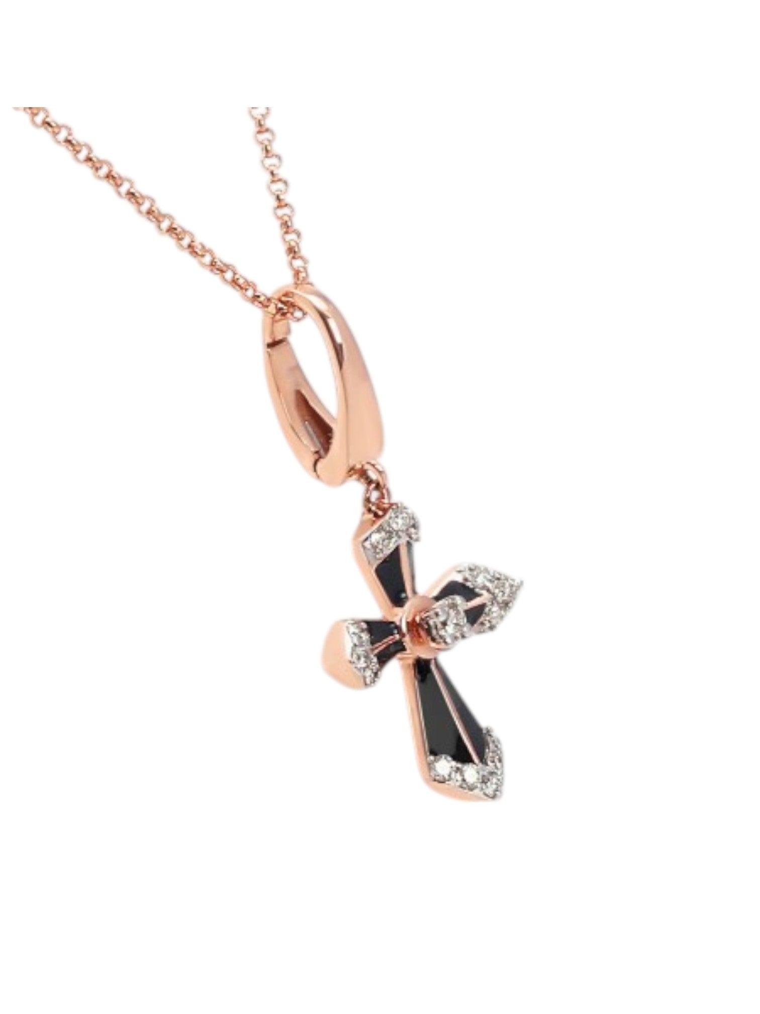 925 Sterling Silver Stylish Cross Design CZ Stones Pendant With Chain For Women Kesardeep